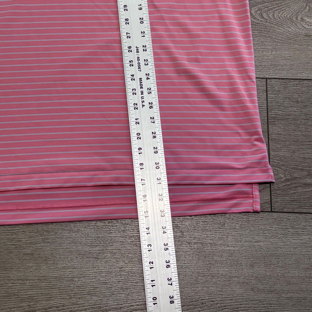 Peter Millar Summer Comfort Golf Polo Shirt Mens XL Pink Striped Preppy Casual - Picture 4 of 7